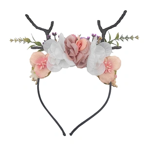 Party Flower Decoration  Animal Headband Custom Christmas Cat Ears Deer Antler Headband