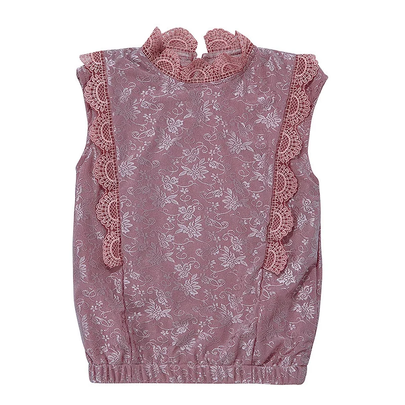 White Lace Toddler Sleeveless Fancy Top New Style Top For Girls