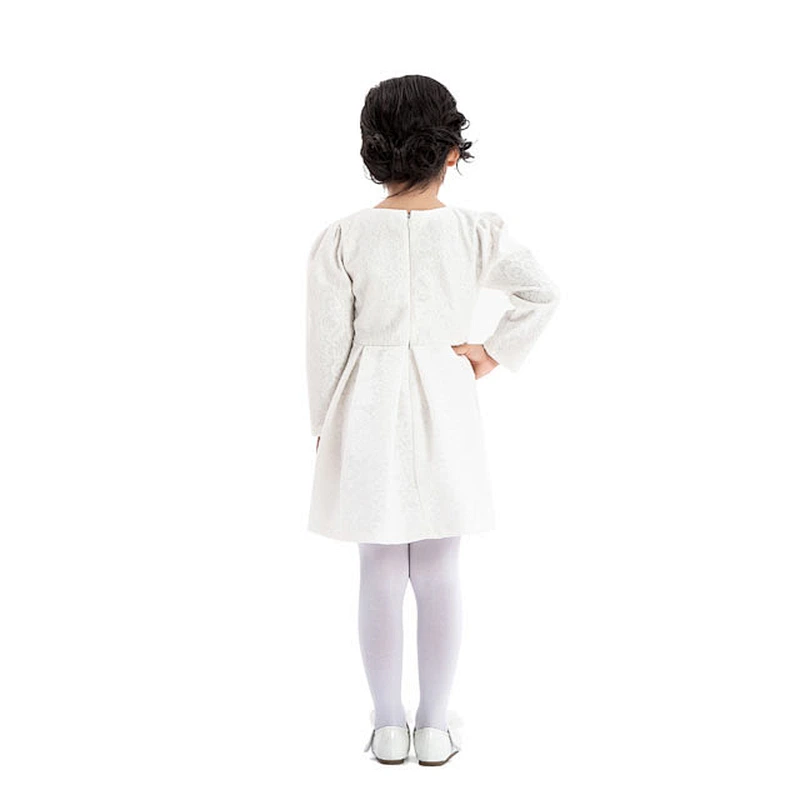 Baby Girls Lace Long Sleeve Dresses  Wedding Children  Fashion Spring Autumn White Clothes Dress