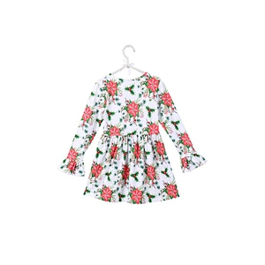 China wholesale baby girl clothing long sleeve maxi Christmas high quality dress