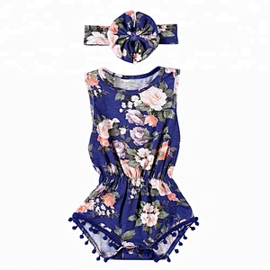 Wholesale children and kids boutique clothing floral baby onesie cotton newborn baby clothes