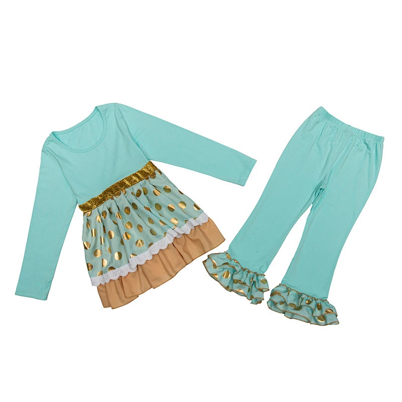 2018 Hot Sale Yiwu Kapu Garment Factory Girls Boutique Clothing Girl Giggle Moon Remake Outfits Set For Kid