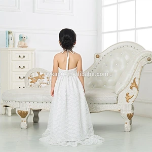 Wonderful selling elegant and generous children girl wedding party princess lace mopping long dresses