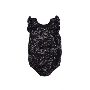 Cheap high quality sleeveless  wholesale baby clothes sequined baby rompers