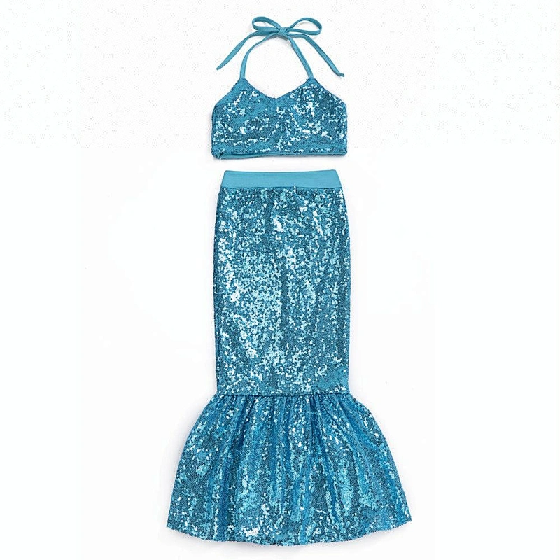 Wholesale sequin bikini swimwear mermaid girl costume fourth of July outfit