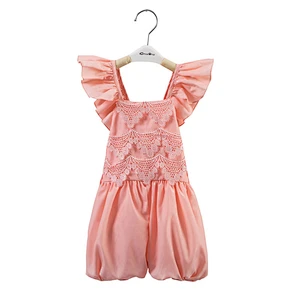 New style solid color lace  print rompers boutique rompers for girls