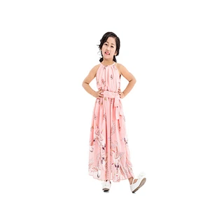 Girls Dress 2018 Spring Autumn Chiffon Geometric  Colorful Sweet Dress