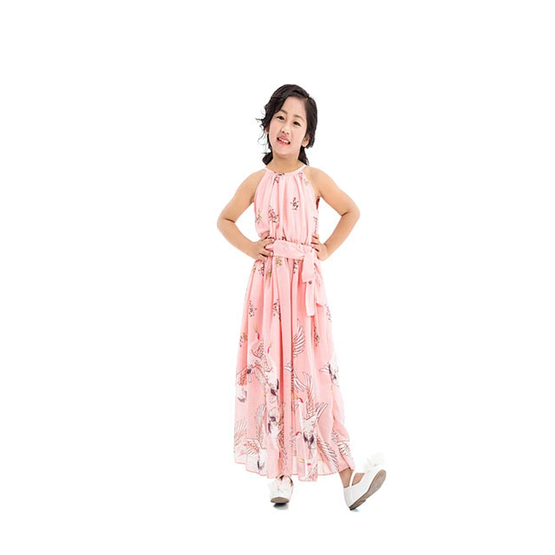 Girls Dress 2018 Spring Autumn Chiffon Geometric  Colorful Sweet Dress