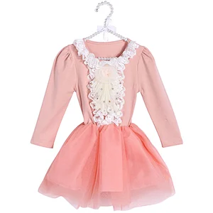 Factory wholesale infant clothing  little girls tulle dresses with lace