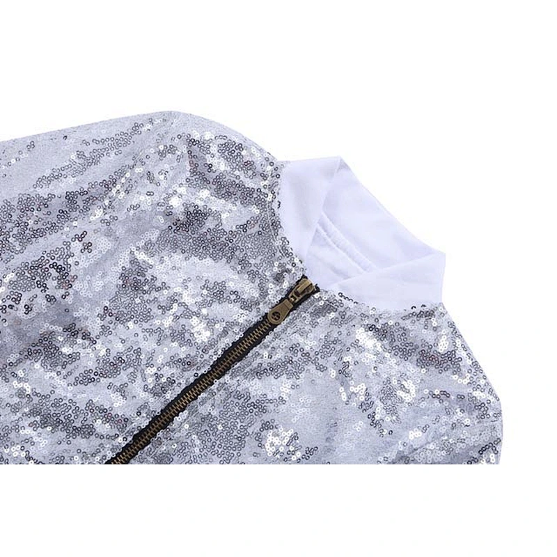 Children Girls Fashionable Sequin Long Sleeve Coats