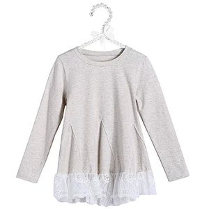 New arrival wholesale kids clothing baby girl tops lace t-shirts