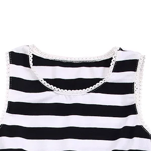 KAPU Cotton Sleeveless Stripes Bow Denim frocks dress for 2-10 year baby girl