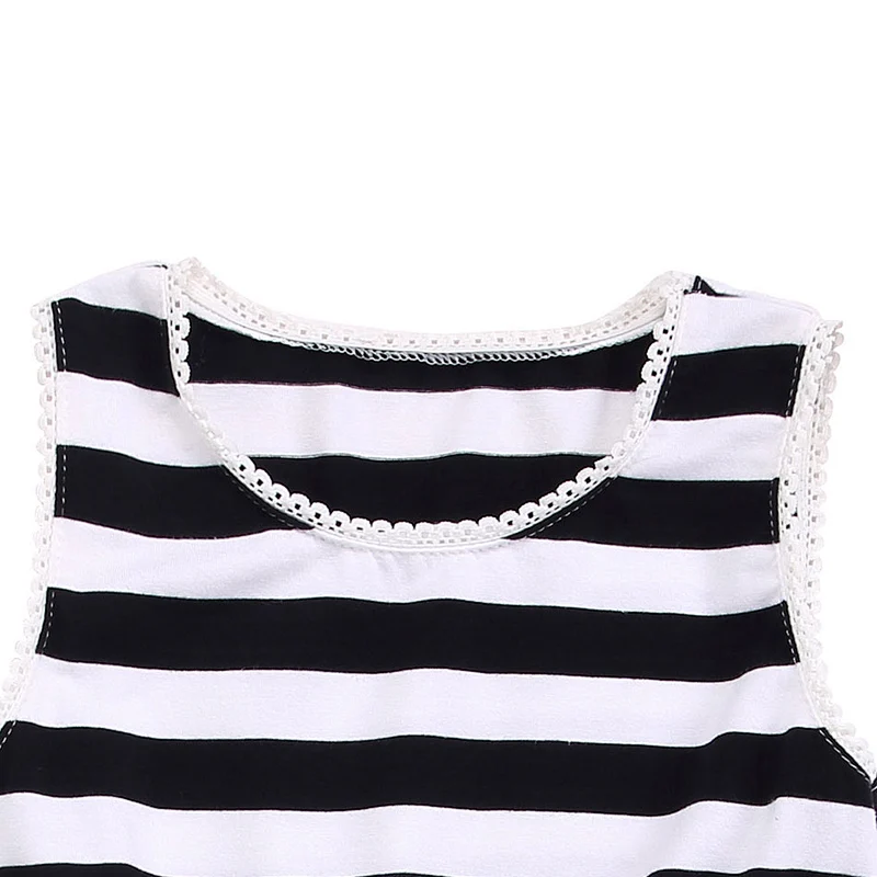 KAPU Cotton Sleeveless Stripes Bow Denim frocks dress for 2-10 year baby girl