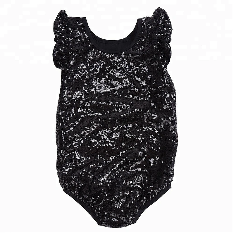 Wholesale children's boutique clothing gold sequin romper 2018 summer baby girl romper