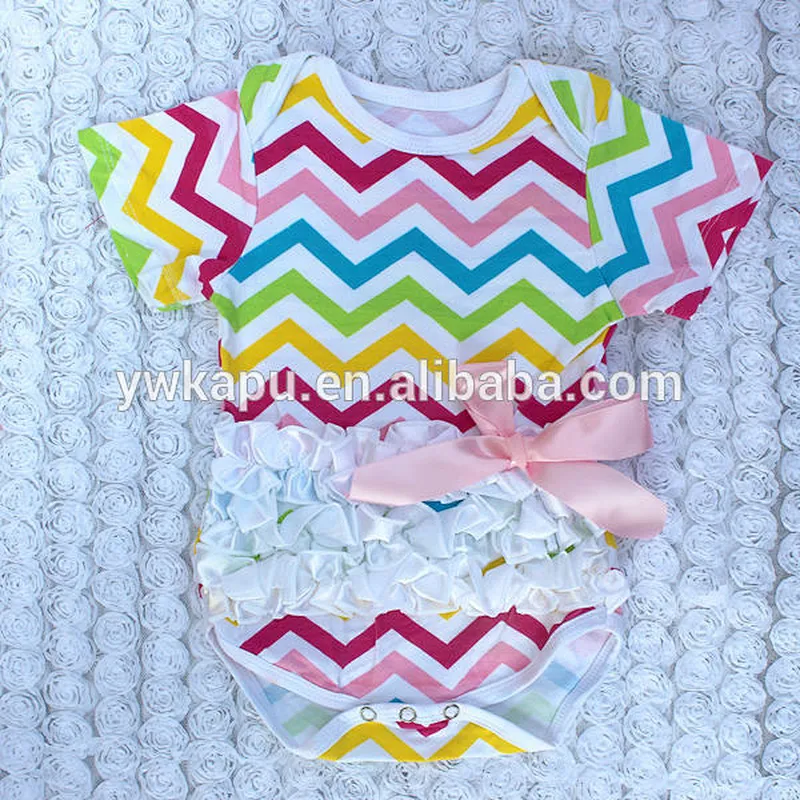 Various colors wave icing body suit baby Onesie short sleeve romper