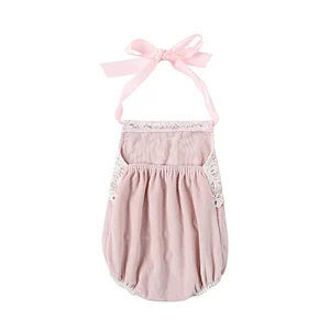 Infant and Toddler Pretty Summer Romper Baby Girls Halter Backless Rompers