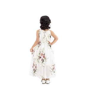 Girls Dress 2018 Spring Autumn Chiffon Geometric  Colorful Sweet Dress