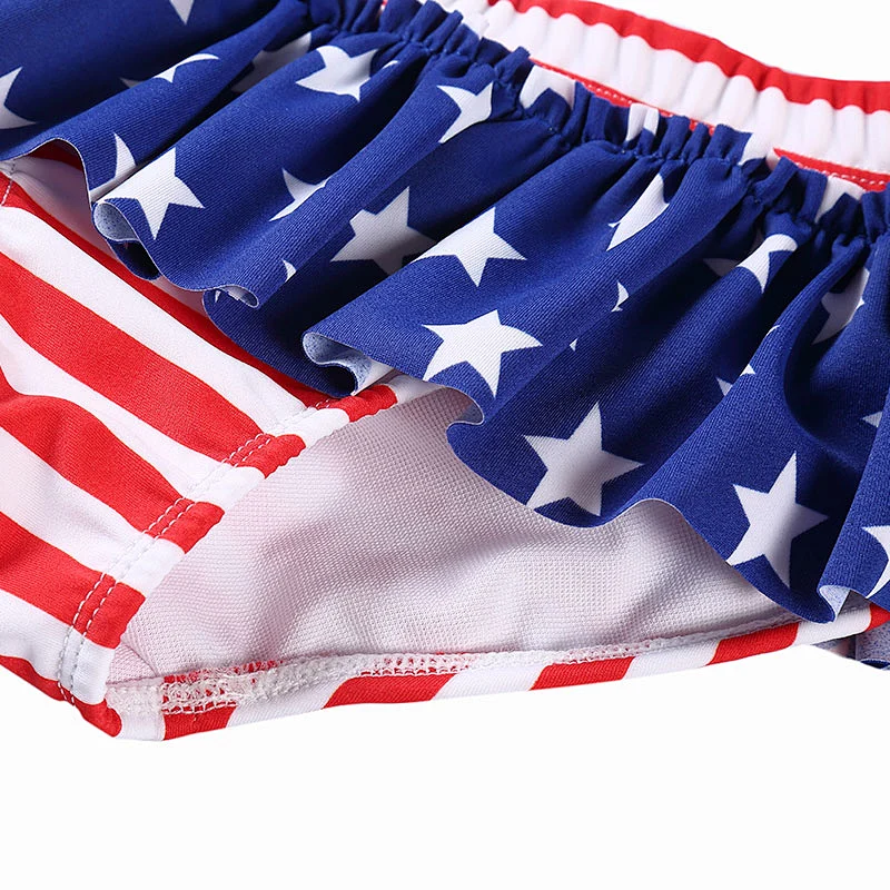2019 Hot Sale Boutique 2 Pieces Sets  Baby 4th of July Swimming Suit 2 Pieces Sets For Girls