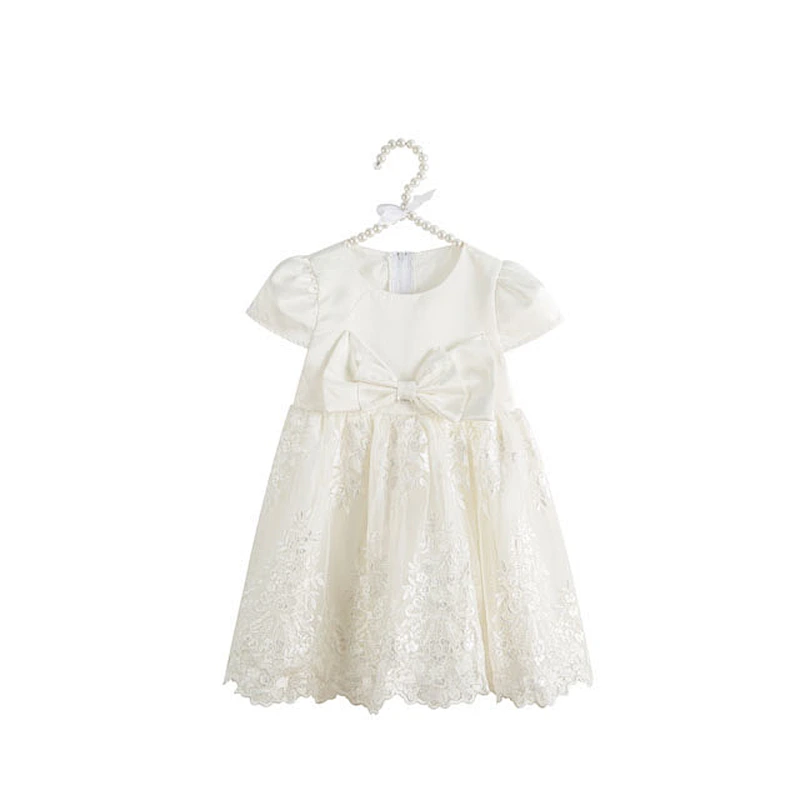 Elegant  Short Sleeve Lovely Baby Girl Dress Wholesale Children's Boutique Clothing