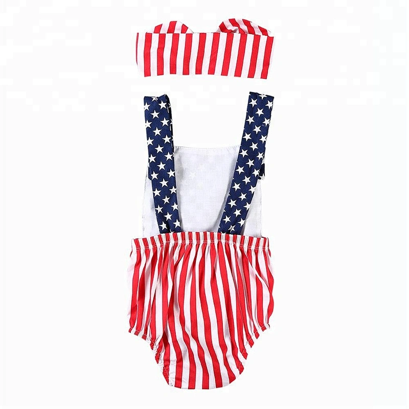 Best-selling 2018 independence days patriotic summer wear baby romper for 4th of July