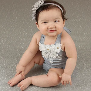Hot selling  solid seersucker sleeveless infant romper baby girl clothes