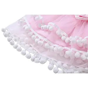 Lovely Newborn Infant Kids Baby Girls Unicorn Ruffles Romper And Pompom Tutu Skirt