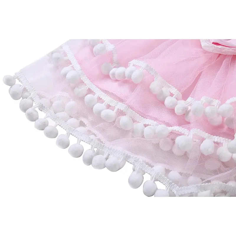 Lovely Newborn Infant Kids Baby Girls Unicorn Ruffles Romper And Pompom Tutu Skirt