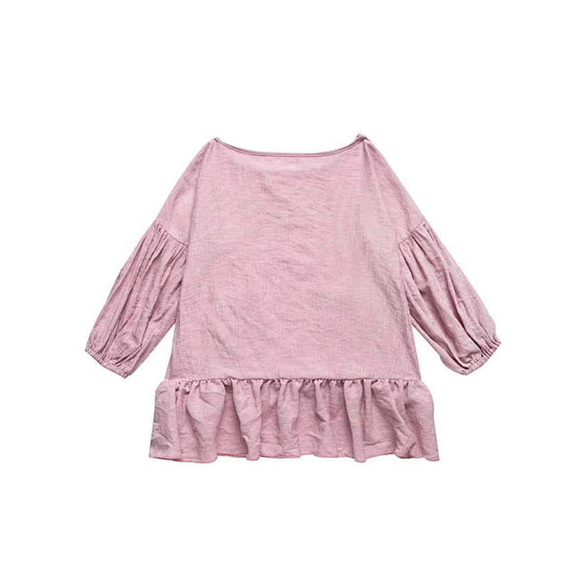 Cute Baby  Cotton Clothes Baby Girl  Long Sleeve Pockets O-Neck Autumn Clothes 2T-8T