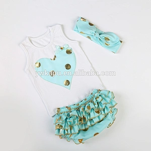 2018 boutique outfit sets with lovely dot baby outfit for toddler baby boutique clothing