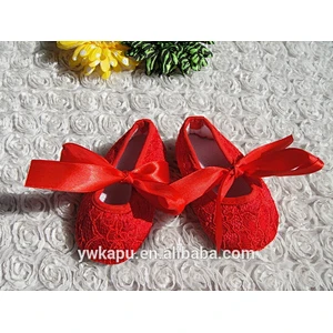 Wholesale newborn new design best price baby satin shoes in stock