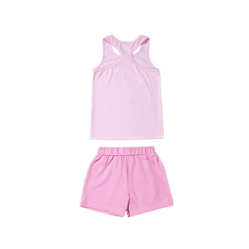 Baby girl pink set sleeveless tank top sequin shorts wholesale children's clothing