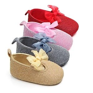 Newborn Baby Moccasin Prewaker Shoes Shiny Princess Toddler Shoes For Girl