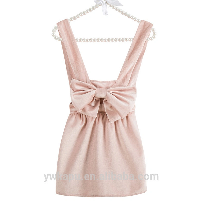 Girl's Pure Cashmere Like Bell Knitted Soft Strap Dress For Children