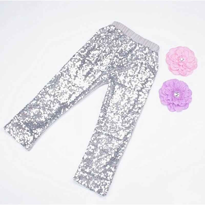 Wholesale Various Colors Kids Pants Sparkle Pants Baby Girls Sequin Leggings