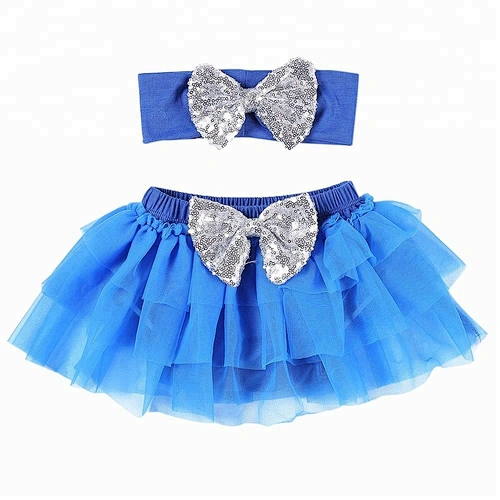 Fashion Design Solid Patriotic Pettiskirt Girls Fluffy Colorful Dancing Tutu Skirt