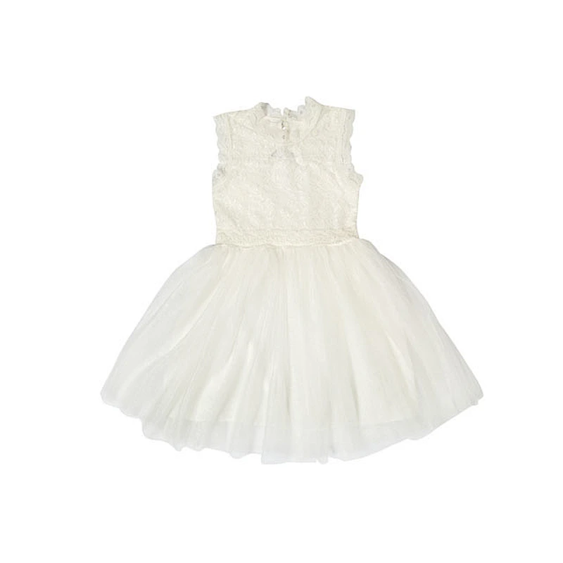 Children Wedding Wear Sweet Tea Dress Plain White Princess Dresses