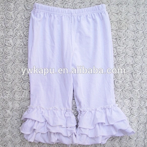 Autumn season popular girl pant high quality baby trousers 100% cotton icing ruffle leggings