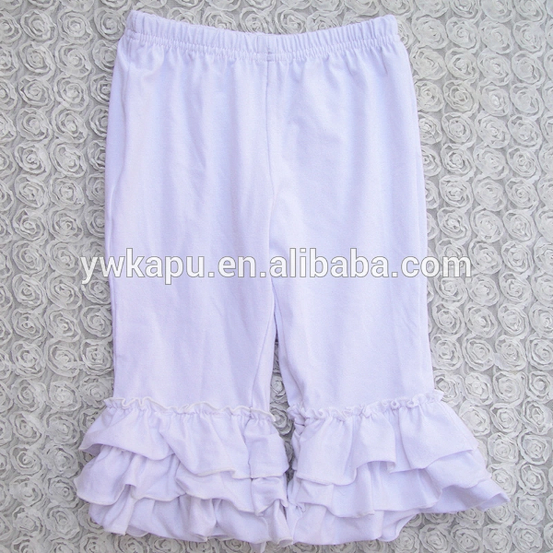 Autumn season popular girl pant high quality baby trousers 100% cotton icing ruffle leggings