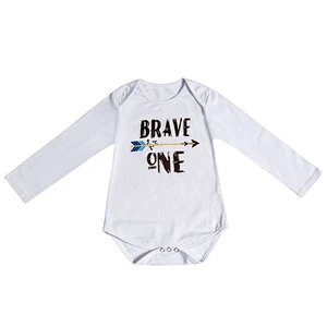 Cartoon letters loving heart white long sleeve cotton baby romper