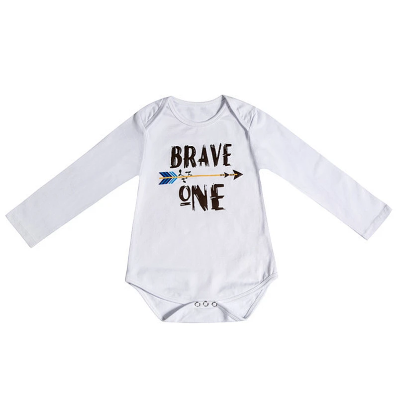 Cartoon letters loving heart white long sleeve cotton baby romper