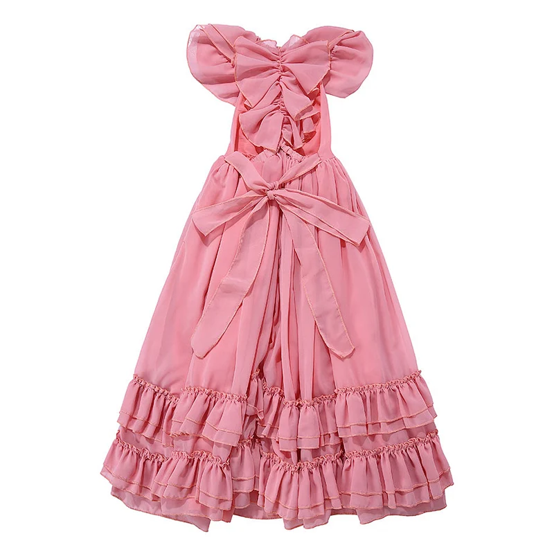 High quality polyester little children baby girls party flower dresses