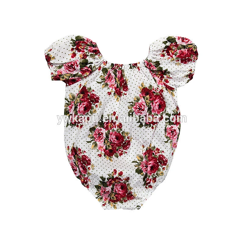 Newborn Baby Clothes Summer Baby Girls Vintage Floral Baby Girls Infant Toddlers Clothing Lace Romper