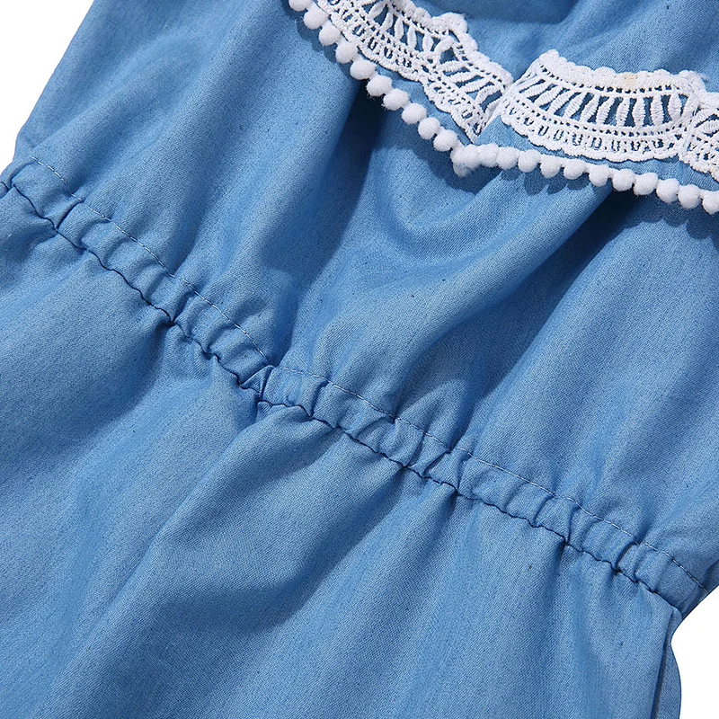 2019 Wholesale Denim Kids Romper Shoulder Baby Clothes Newborn Romper