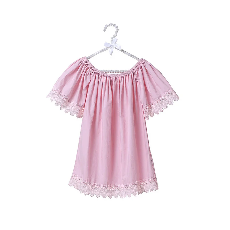 Hot sale summer model design children off shoulder baby girl fancy dress