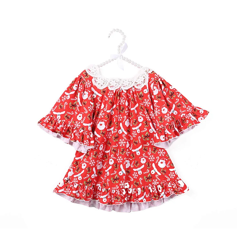 Wholesale Kids Ruffle Blouse with Bat Sleeve and Lace Collar Design