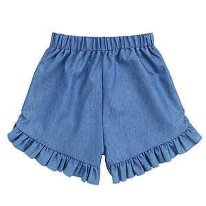 Popular Kid Cotton Trouser Denim Ruffle Shorts  Denim Shorts For Girl