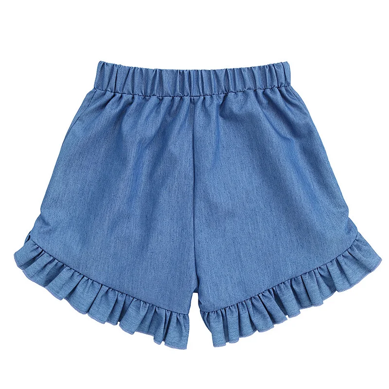 Popular Kid Cotton Trouser Denim Ruffle Shorts  Denim Shorts For Girl