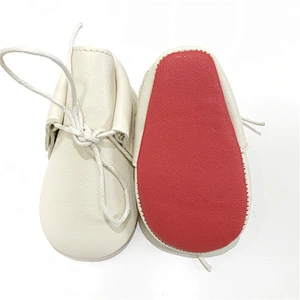 Wholesale Hot Sale Casual  Soft Sole Leather Baby Shoes White  Lace-up Tassel Toddler Shoes For Girl