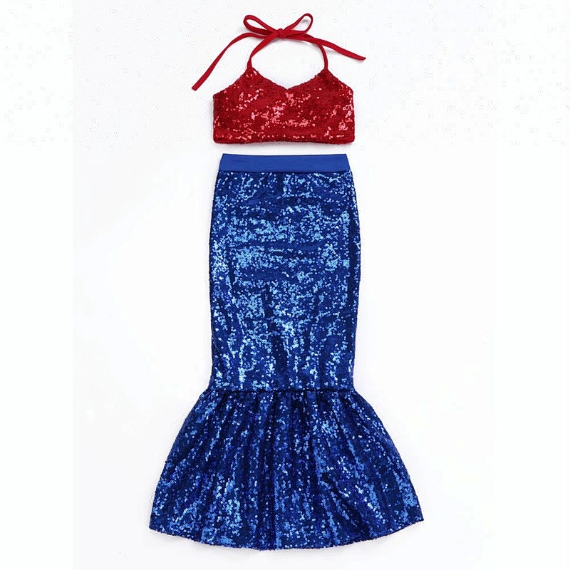 2018 Latest Design Baby Girls Swimwear Bikini Set Sequin Clothing Wholesale Mermaid Outfit