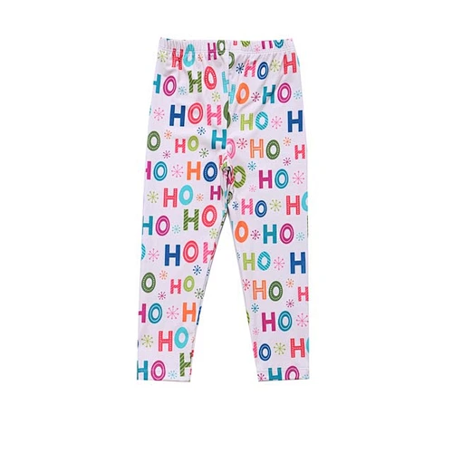 Colorful Kids Girls Leggings with Letters Print for 2018 Christmas
